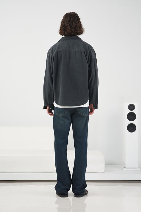 Übergroßes Baumwoll-Popeline Crop-Overshirt - Image 4