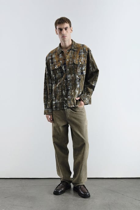 Herren Relaxed Fit Karo Baumwollhemd - Image 1
