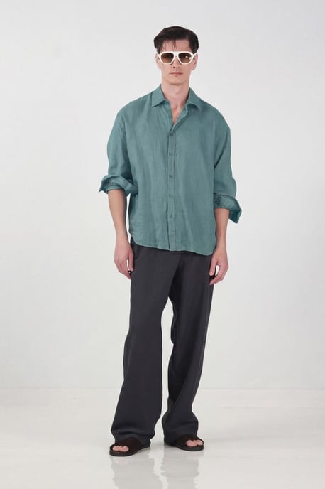 Herren Oversized Langarmhemd aus Leinenmix - Image 2