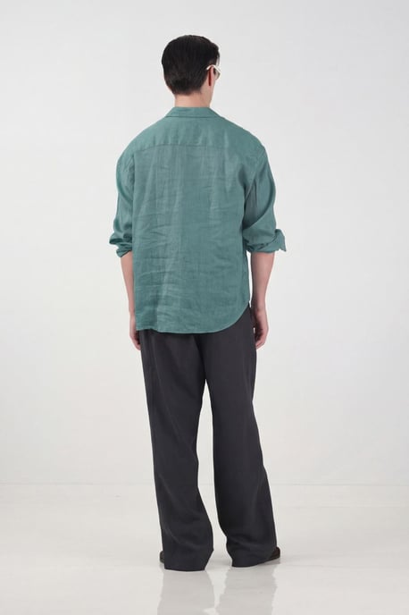 Herren Oversized Langarmhemd aus Leinenmix - Image 3