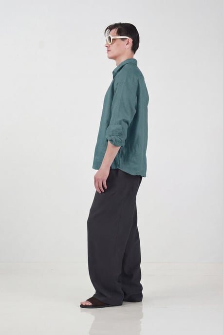 Herren Oversized Langarmhemd aus Leinenmix - Image 4