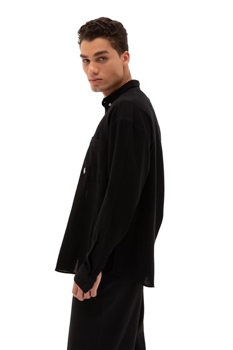 Herren Baumwoll Langarm Button-Down Hemd - Image 3