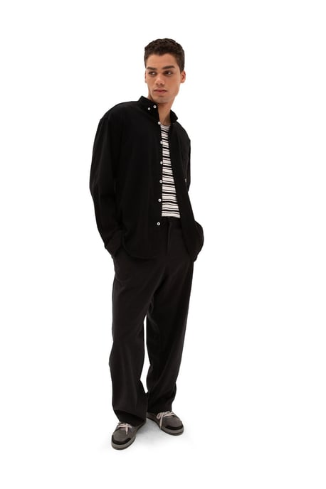 Herren Baumwoll Langarm Button-Down Hemd - Image 5