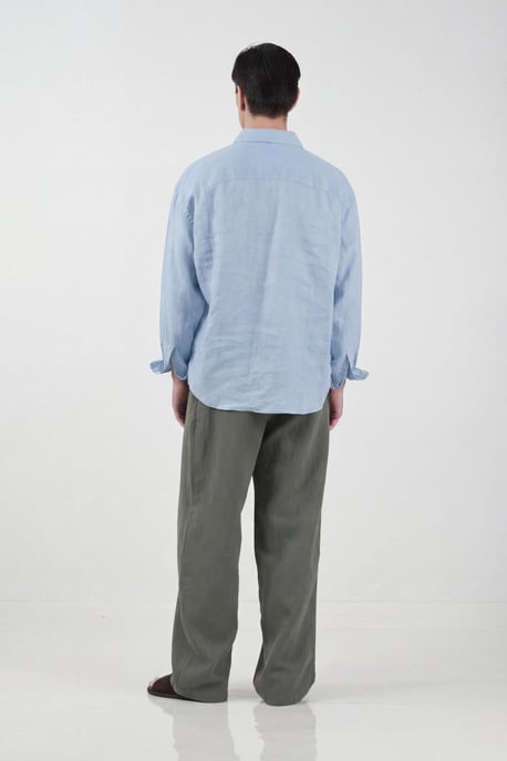 Herren Übergrößen Leinenmix-Hemd - Image 4
