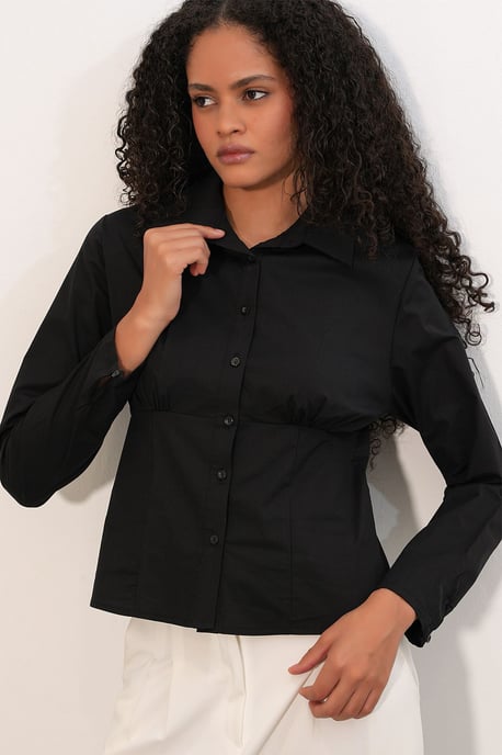 Tailliertes Popeline-Button-Up Kurzhemd - Image 4