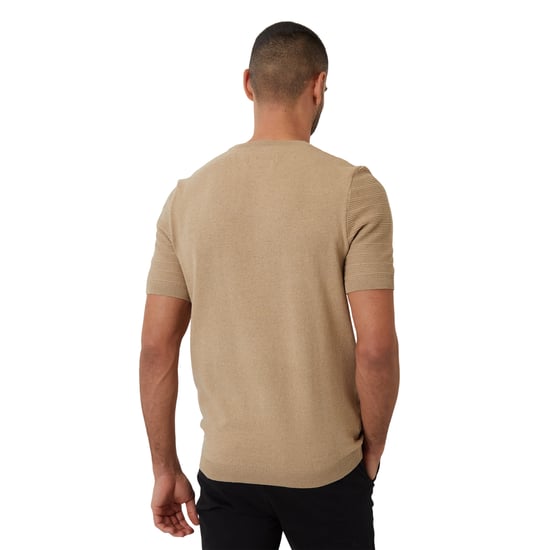Threadbare - T-Shirt für Herren, Rippenstrick, Regulär (Beige) - Image 2