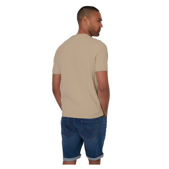 Threadbare - T-Shirt für Herren, Rundhalsausschnitt, Mit Zopfmuster (Beige) - Image 2