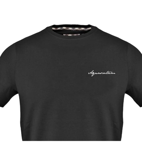 Aquascutum - T-Shirt für Herren, Rundhalsausschnitt, Regulär (Schwarz) - Image 3