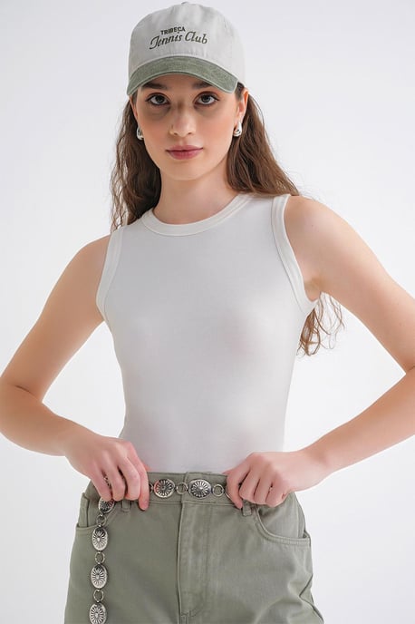 Babyblaues Rippen-Cotton-Top - Image 1