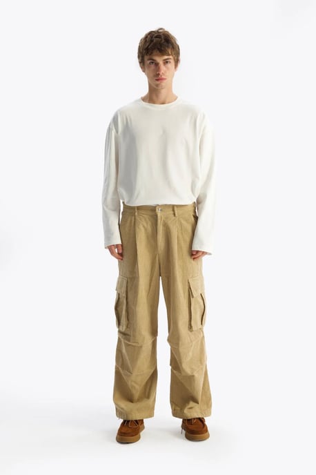 Herren Baumwoll-Gabardine Weitbeinige Hose - Image 2