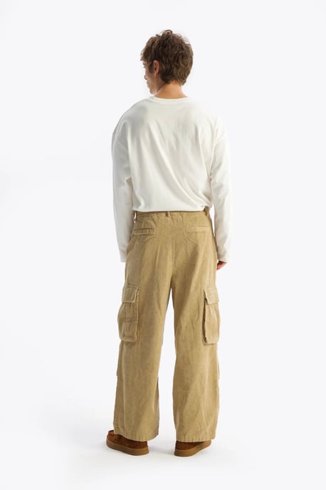 Herren Baumwoll-Gabardine Weitbeinige Hose - Image 4