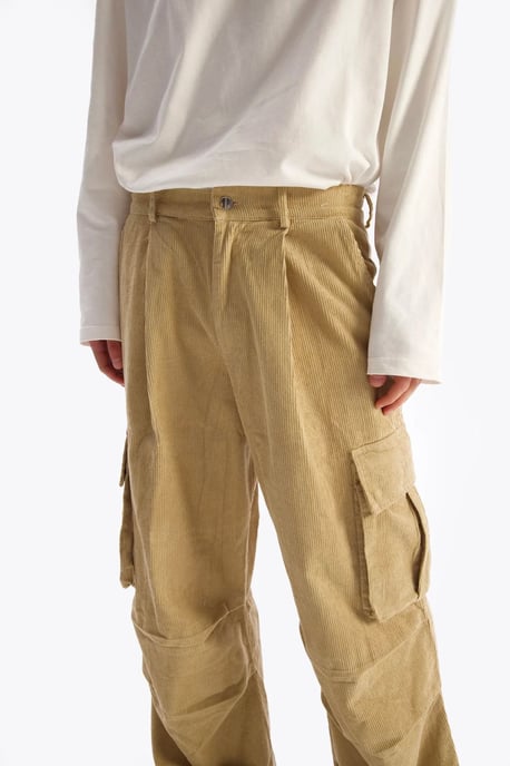 Herren Baumwoll-Gabardine Weitbeinige Hose - Image 5