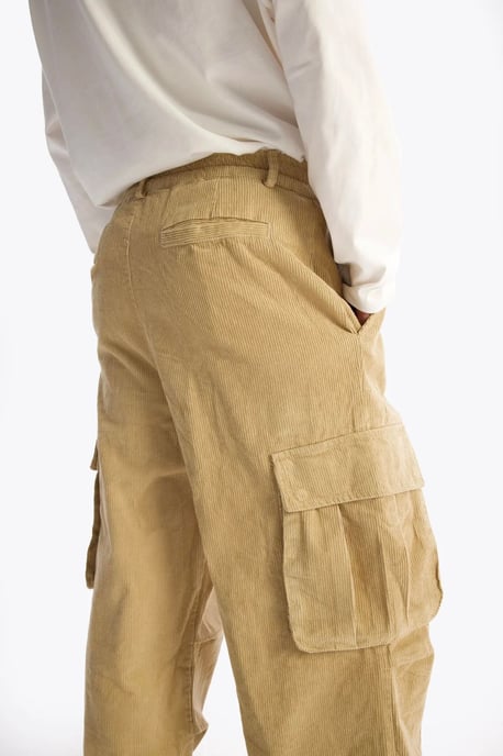 Herren Baumwoll-Gabardine Weitbeinige Hose - Image 6