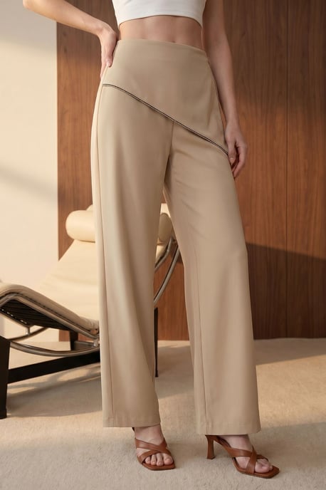 Hoch taillierte weite Crepe-Hosen - Image 3