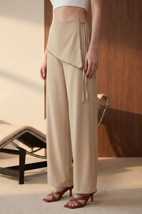Hoch taillierte weite Crepe-Hosen - Image 4