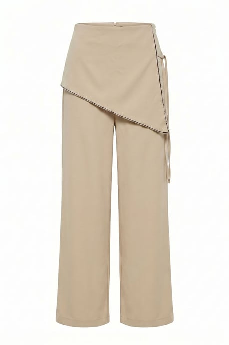 Hoch taillierte weite Crepe-Hosen - Image 6