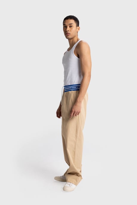 Herren Baumwoll-Popeline Weitbeinige Strickhose - Image 2