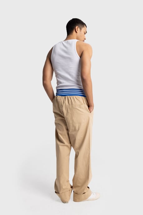 Herren Baumwoll-Popeline Weitbeinige Strickhose - Image 3