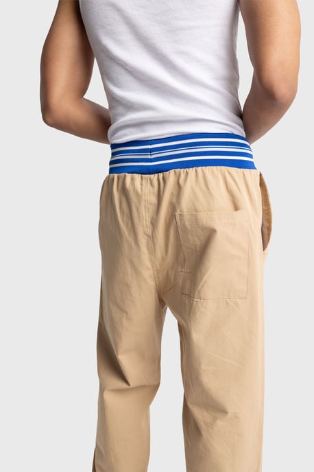 Herren Baumwoll-Popeline Weitbeinige Strickhose - Image 5