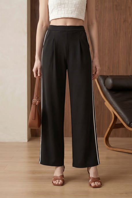 Hochtaillierte Plissierte Weitbein-Hose - Image 2