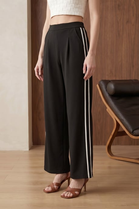 Hochtaillierte Plissierte Weitbein-Hose - Image 3