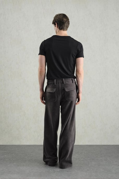 Herren Mid-Waist Weitbeinige Strickhose - Image 3