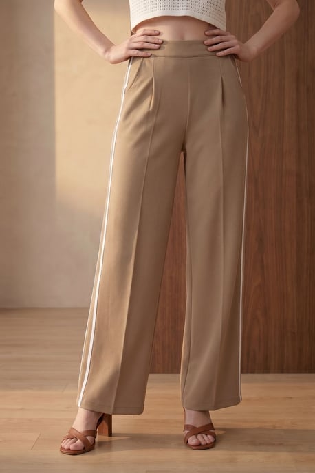 Hochtaillierte Plissierte Weitbein-Hose - Image 3