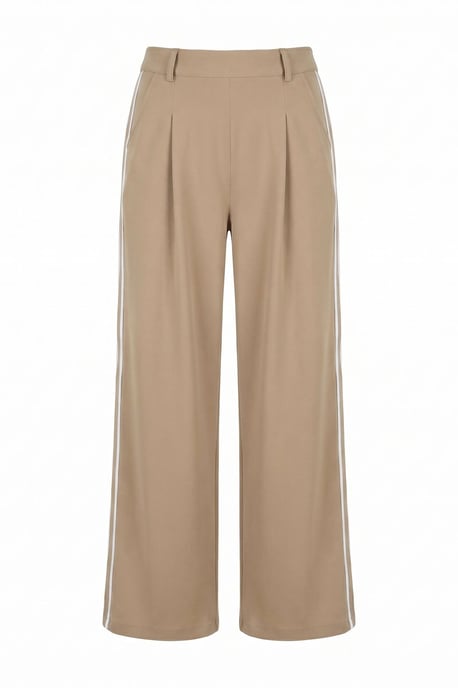 Hochtaillierte Plissierte Weitbein-Hose - Image 5