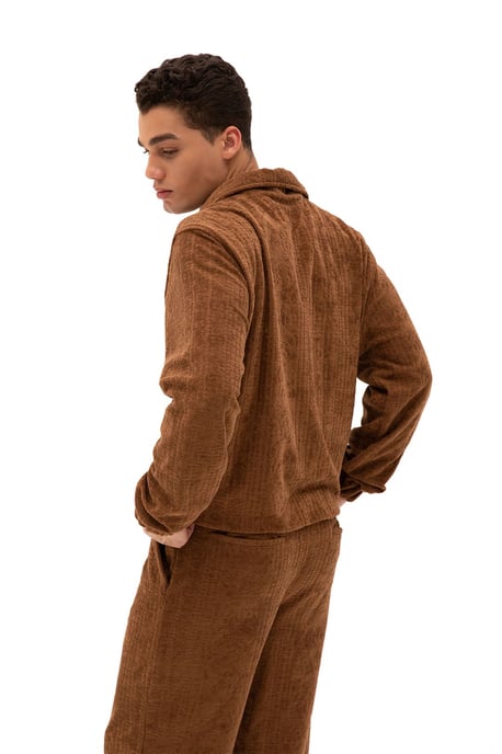 Herren-Sweatshirt aus Samt mit Reißverschluss vorne - Image 2
