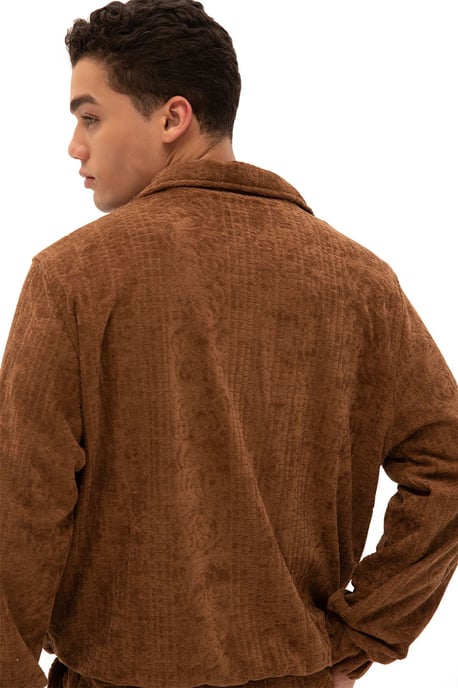 Herren-Sweatshirt aus Samt mit Reißverschluss vorne - Image 3