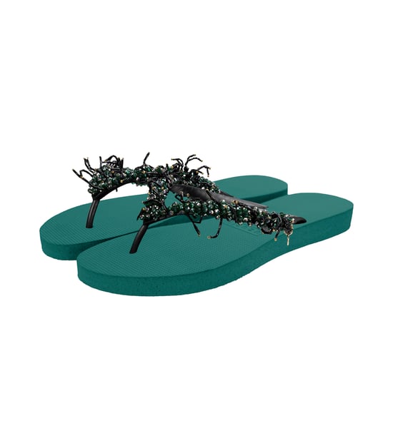 Bahia Schwarze Flip-Flops waldgrün - Image 3