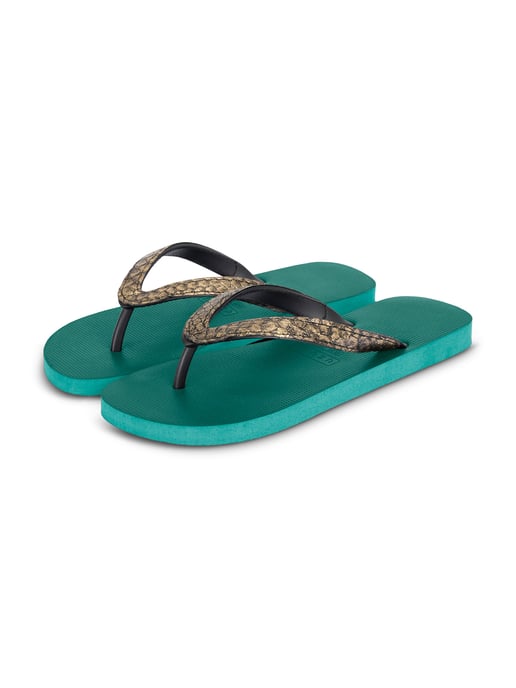 Python Bronze Flip Flop Waldgrün - Image 3