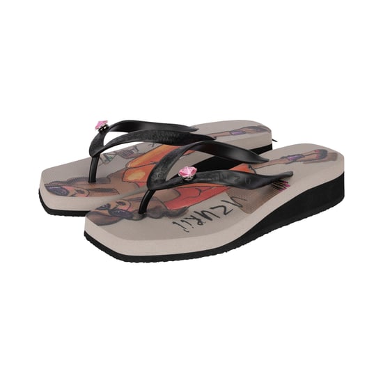 Beach Cocktail Girl Flip-Flops mit mittelhohem Absatz in Taupe - Image 3