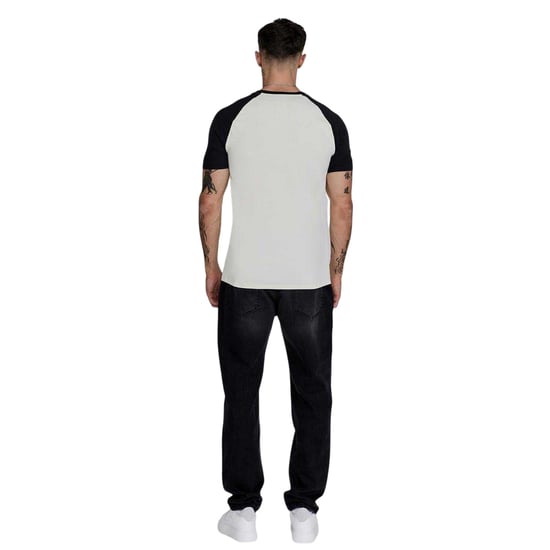 SikSilk - T-Shirt für Herren, Rundhalsausschnitt, Raglanärmel (Ecru/Schwarz) - Image 3