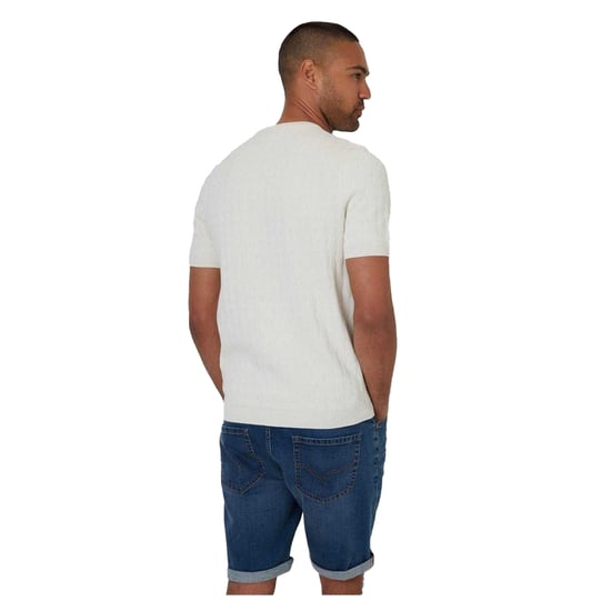 Threadbare - T-Shirt für Herren, Rundhalsausschnitt, Mit Zopfmuster (Ecru) - Image 2