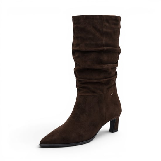 Tamaris Damen-Mocca Braune Wildleder-Langstiefel mit Absatz bis zur Mitte der Wade – 25308-47 - Image 4