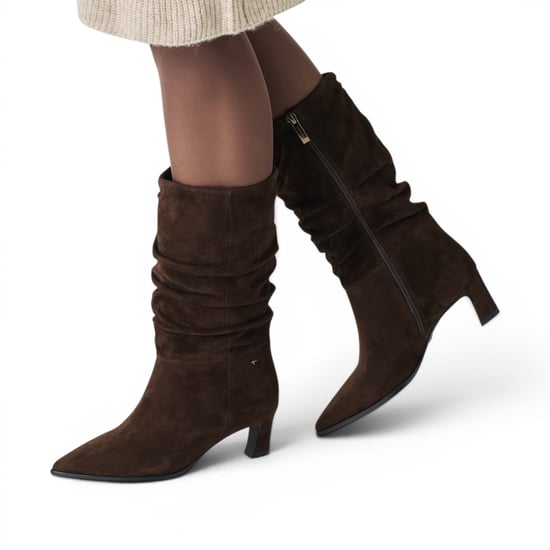 Tamaris Damen-Mocca Braune Wildleder-Langstiefel mit Absatz bis zur Mitte der Wade – 25308-47 - Image 6