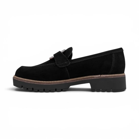 Tamaris Damen Schwarze Wildleder-Loafer Leder-Loafer Freizeitschuhe – 24722-43 - Image 3