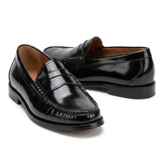 Justin Reess Herrenschuhe mit schwarzem Leder Penny Polierte Loafer – Joseph - Image 3