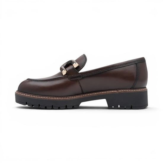 Tamaris Damen braune Leder-Loafer Komfortschuhe – 24740-47 - Image 3