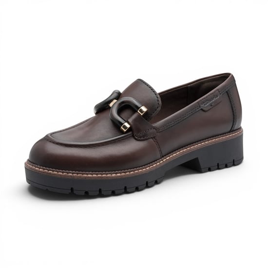 Tamaris Damen braune Leder-Loafer Komfortschuhe – 24740-47 - Image 4