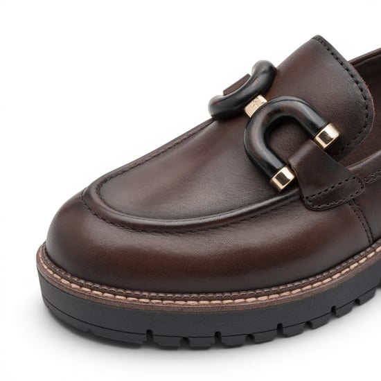Tamaris Damen braune Leder-Loafer Komfortschuhe – 24740-47 - Image 5