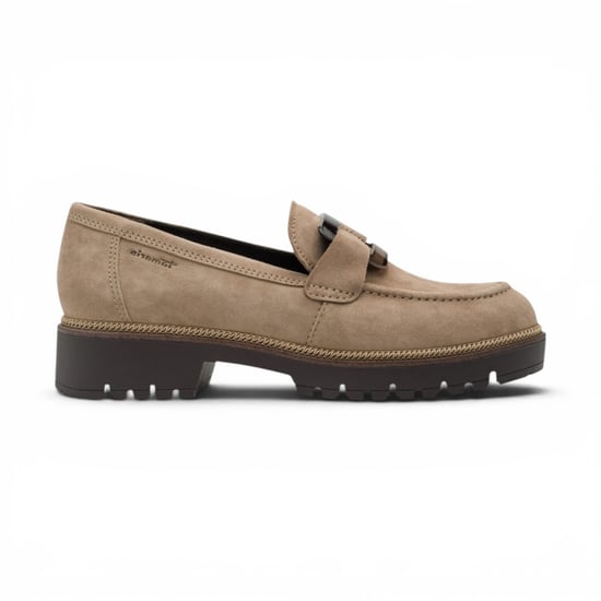 Tamaris Damen-Beige Wildleder-Loafer Freizeitschuhe – 24722-43 - Image 1