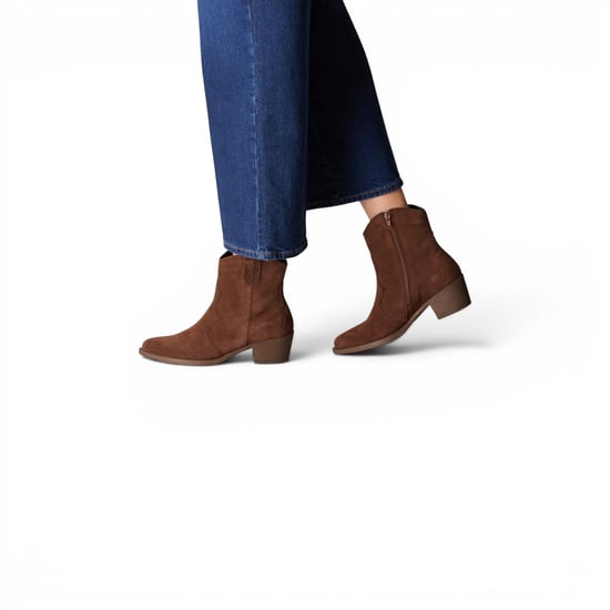 Tamaris Damen-Braune Wildleder-Cowboy-Wester-Knöchelstiefel – 25702-41 - Image 5