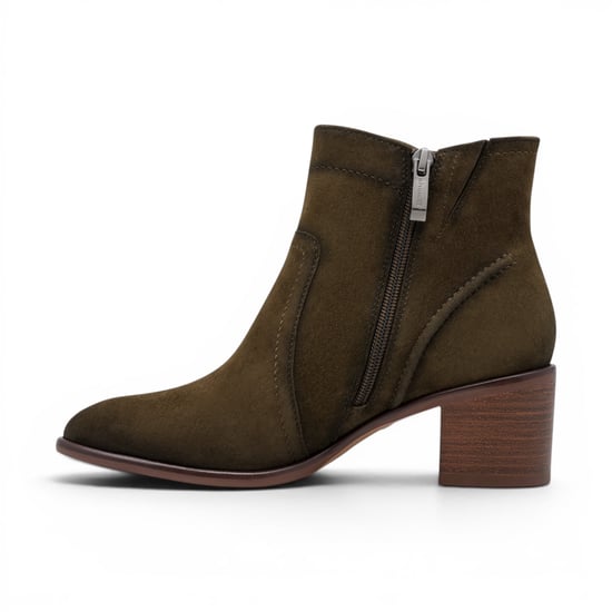 Tamaris olivgrüne Wildleder-Lederstiefel mit Absatz – 25313-47 - Image 3