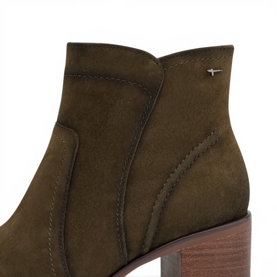 Tamaris olivgrüne Wildleder-Lederstiefel mit Absatz – 25313-47 - Image 5