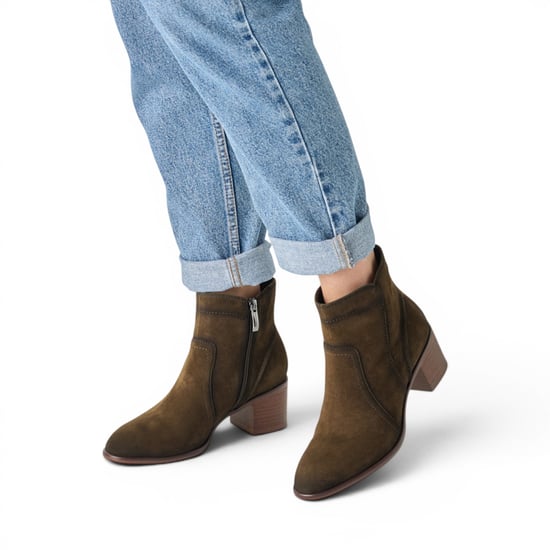 Tamaris olivgrüne Wildleder-Lederstiefel mit Absatz – 25313-47 - Image 6