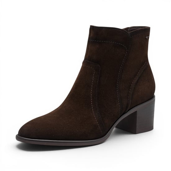Tamaris Damen-Mocca Braune Wildlederlederstiefel mit Absatz – 25313-47 - Image 4
