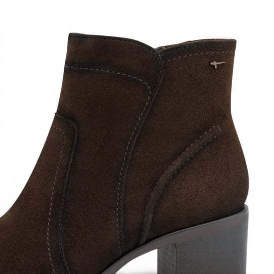 Tamaris Damen-Mocca Braune Wildlederlederstiefel mit Absatz – 25313-47 - Image 5