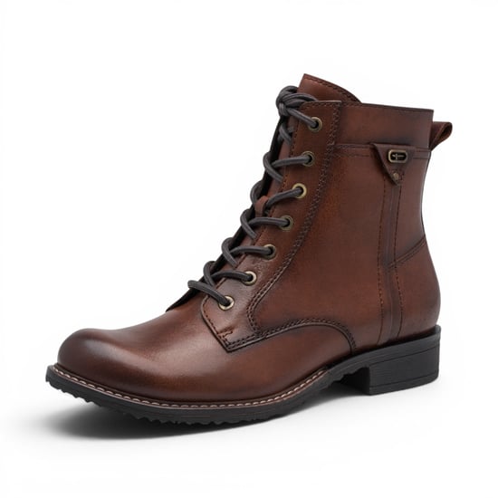 Tamaris Damen braune Leder-Schnürstiefel – 25224-47 - Image 4